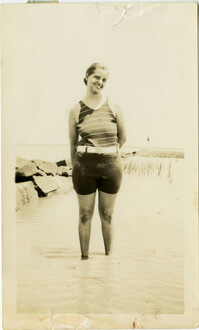 Miriam DeCosta Seabrook standing in water
