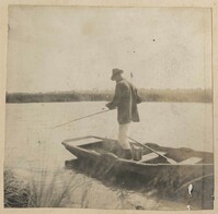 Man fishing from boat