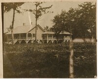 View of Main House at Halls Island from right showing right back porch