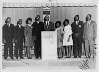 W.K. Alston and students at a function