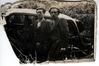 Joe Engel and Chaim Freedman (friend), DP camp Zeilsheim, 1945 or 1946